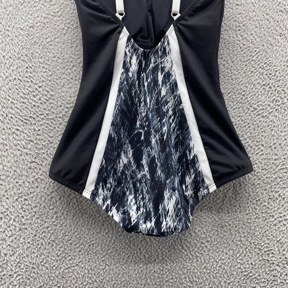 TYR Swimwear Womens 8 Black White‎ Halter Full Coverage One Piece Comp New - Picture 6 of 11